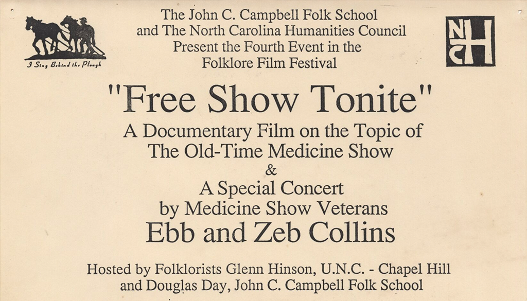 Stories from the Archives: Ebb and Zeb Collins at the Medicine Show