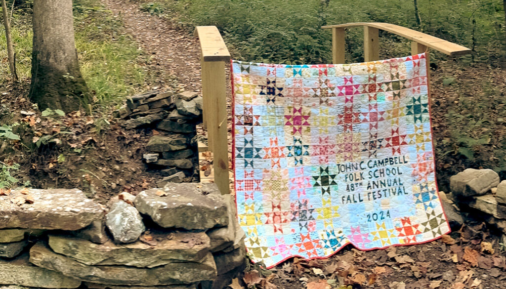 We are excited to talk to the creator of the 2024 Fall Festival quilt banner, Dana Bolyard! A longtime Folk School quilting tradition is the creation of the Fall Festival quilt banner. Over the 48-year history of Fall Festival, different community quilters have created a handmade quilt commemorating the event each year.