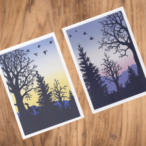 Assorted Silhouettes Note Cards, Pack of 6