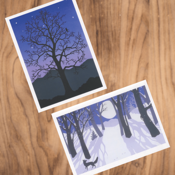 Assorted Winter Note Cards, Pack 6